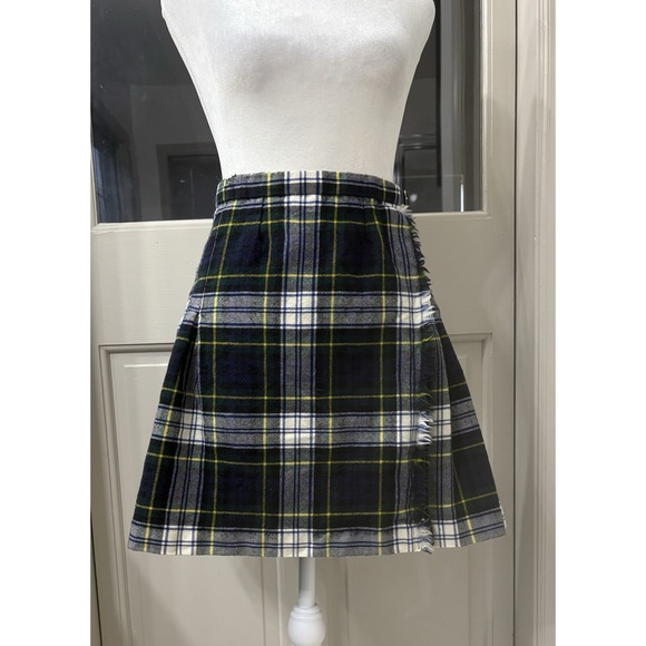 Vintage Dresses & Skirts - Archie Brown & Son Pure Wool Tartan Pleated Wrap Kilt Skirt Size 8 Britain
